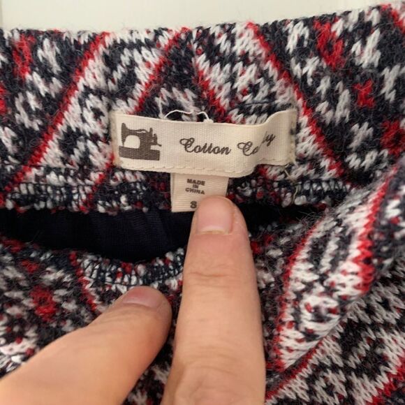 Red/blue white sweater mini skirt Cotton candy S - Picture 2 of 3
